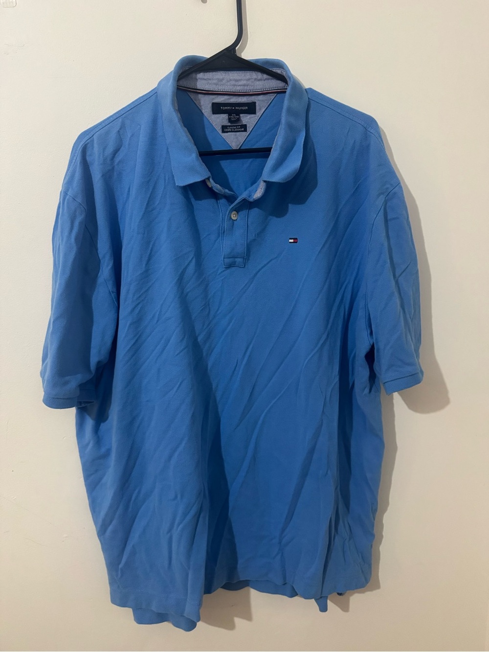 Tommy Hilfiger Light Blue Polo Shirt with Chest Flag Logo XXL